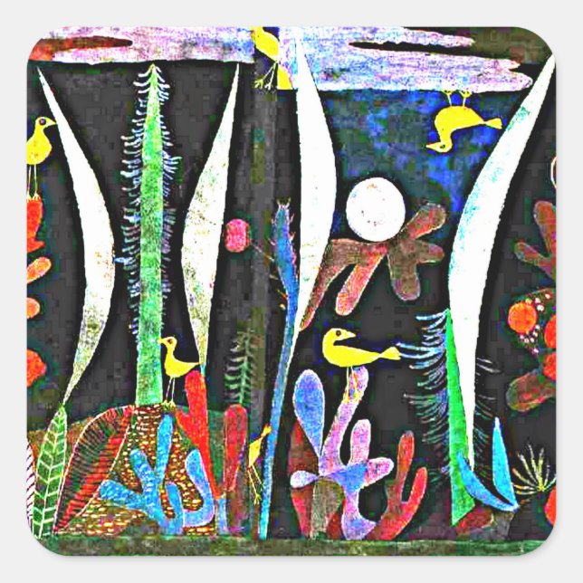 Klee - Landscape with Yellow Birds Square Sticker (Front)