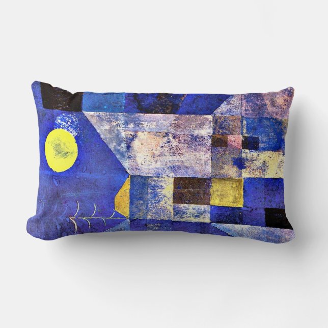Klee- Moonlight, Paul Klee painting Lumbar Cushion (Front)