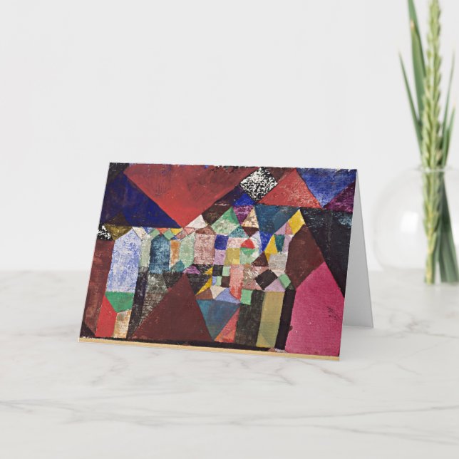 Klee - Municipal Jewel, 1917 watercolor Card (Front)