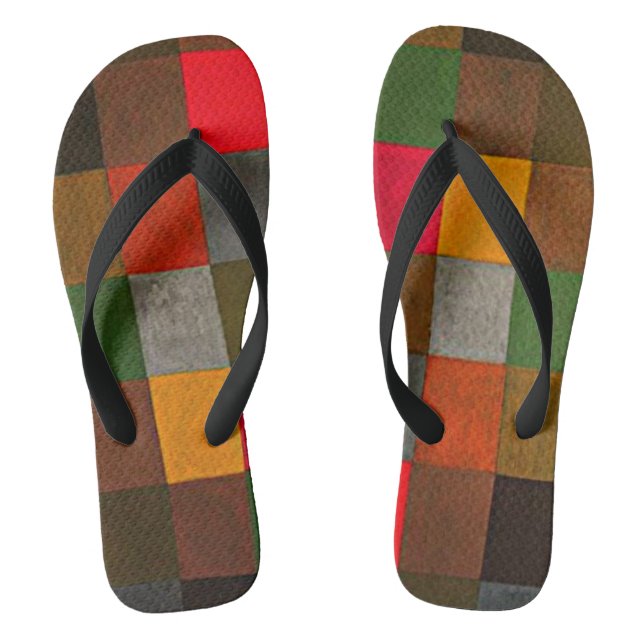 Klee - New Harmony, colourful geometric design Flip Flops (Footbed)