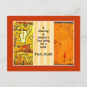 Klee - Quotation and Artwork Collage Postcard