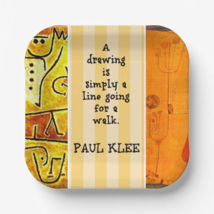 Klee - Quotation and Paintings Paper Plate