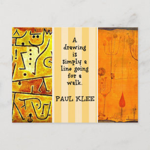 Klee - Quotation and Paintings Postcard