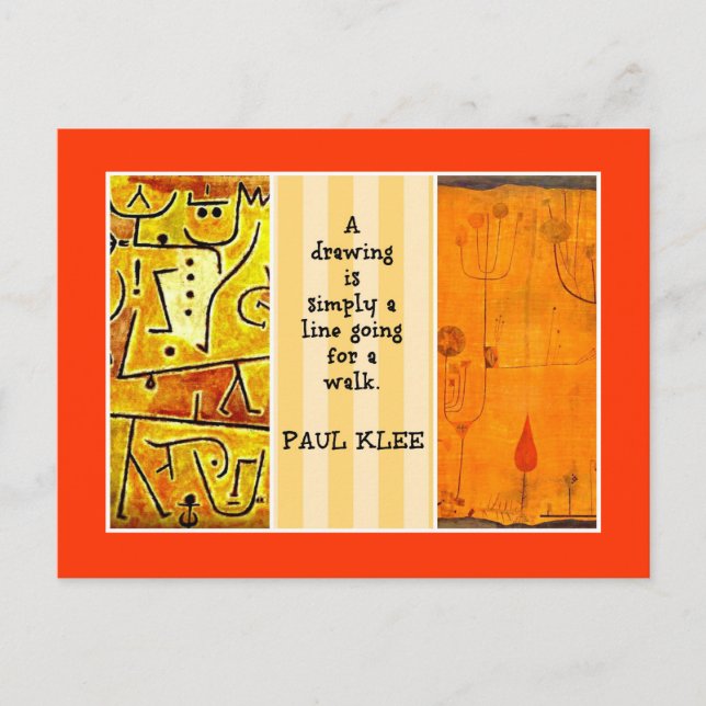 Klee - Quotation and Paintings Postcard (Front)