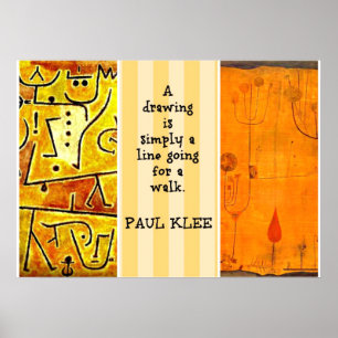 Klee - Quotation and Paintings Poster