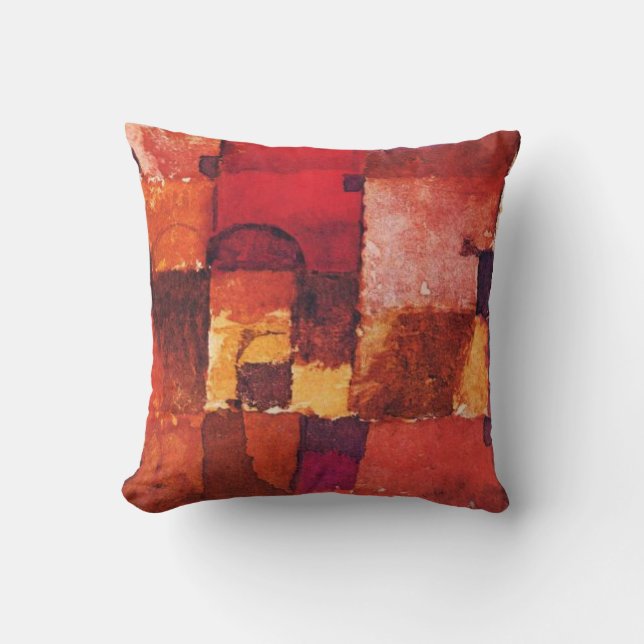 Klee - Red and White Cupolas Cushion (Front)