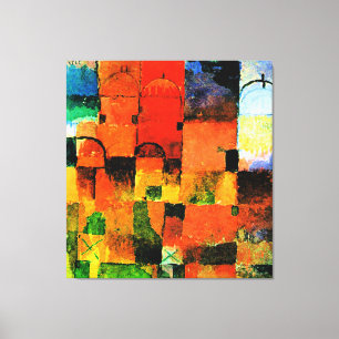 Klee - Red and White Domes, abstract painting, Canvas Print