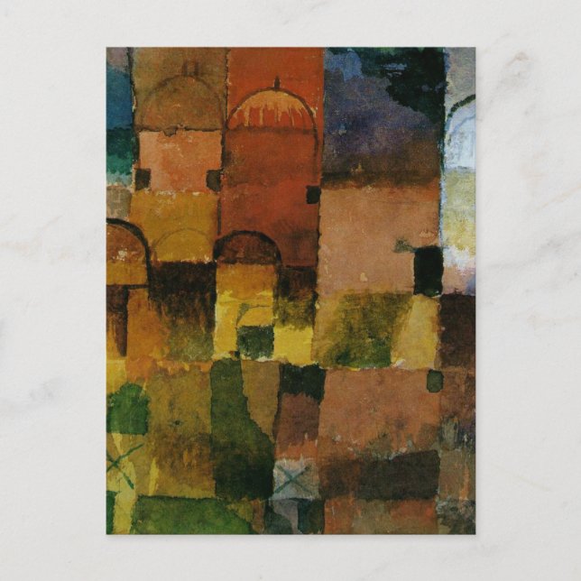 Klee - Red and White Domes painting Postcard (Front)