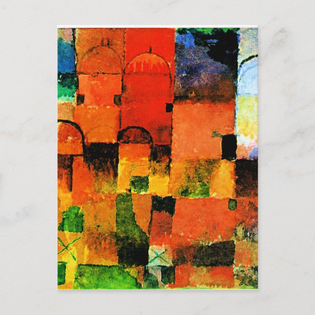 Klee - Red and White Domes, Postcard (Front)