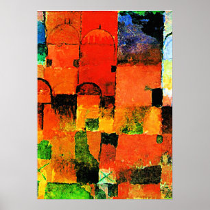 Klee - Red and White Domes Poster