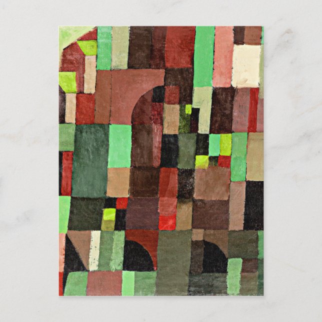 Klee - Red, green and violet-yellow Rhythms Postcard (Front)