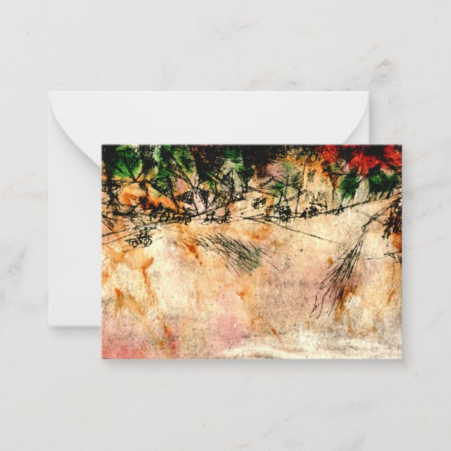 Klee - Road Junction (charcoal drawing) Card (Front)