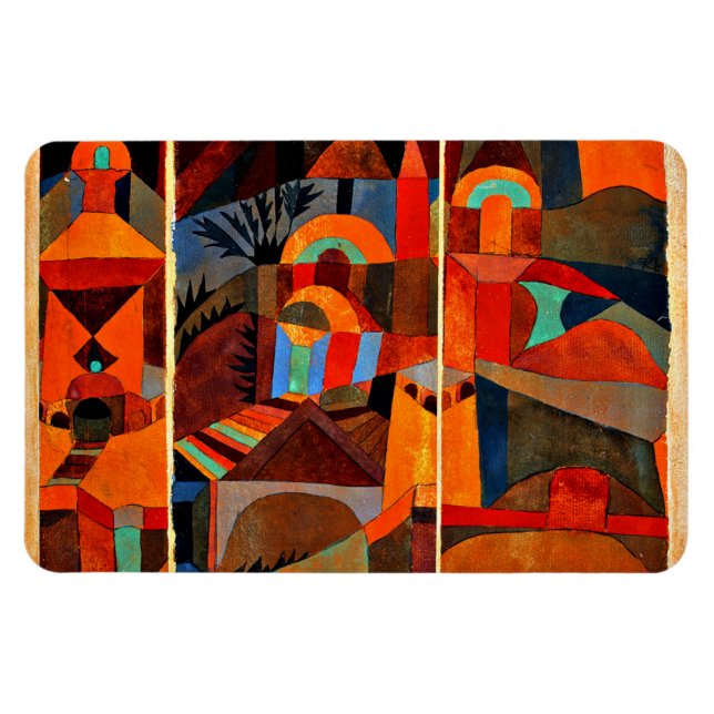 Klee - Temple Gardens, colourful abstract artwork Magnet (Horizontal)