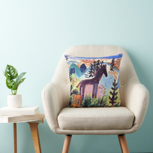 Klee - The Horse, famous painting Cushion