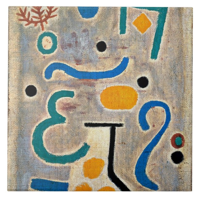Klee: The Vase abstract art Tile (Front)