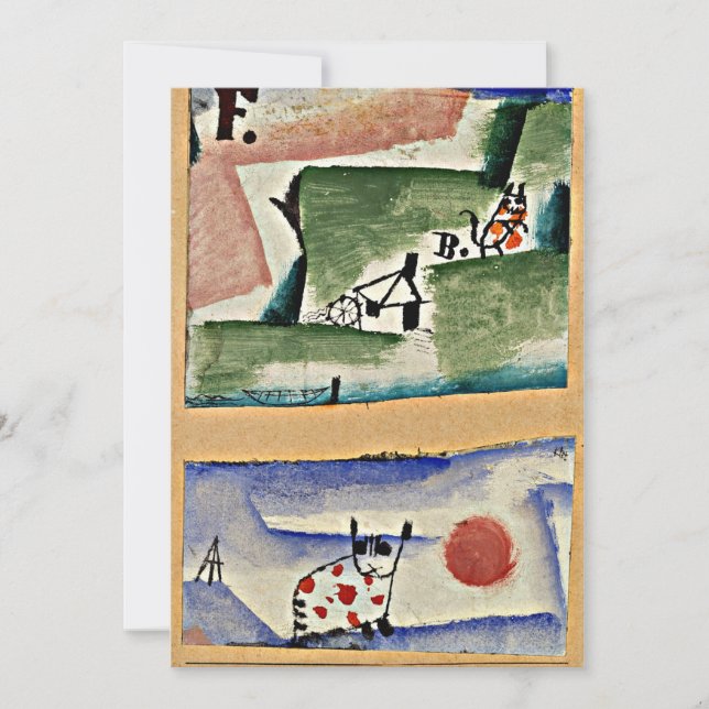 Klee - Tomcat's Turf, whimsical painting Card (Front)