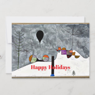 Klee - Winter, abstract art Christmas Holiday Card
