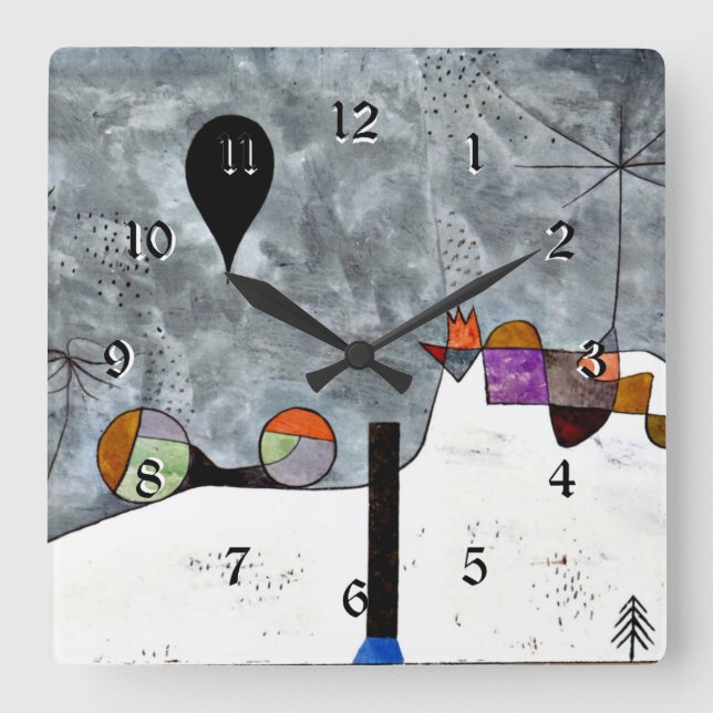 Klee - Winter Square Wall Clock (Front)