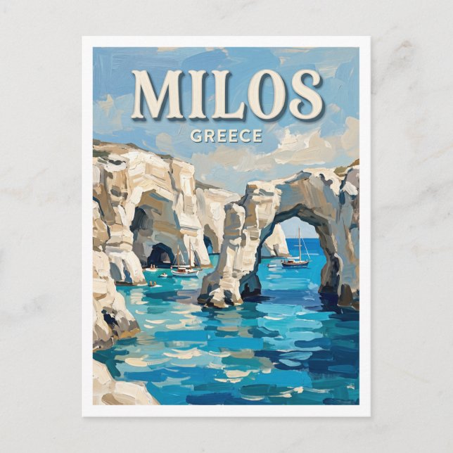 Kleftiko Milos Greece Postcard (Front)