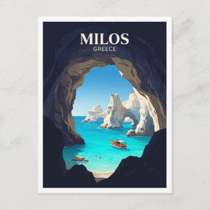 Kleftiko Sea Caves Adamas Greece Travel Souvenir Postcard