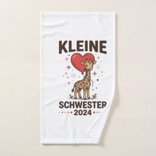 Kleine Schwester 2024 Cute Giraffe Sister Design_1 Hand Towel