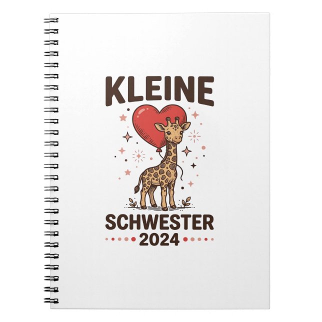 Kleine Schwester 2024 Cute Giraffe Sister Design_1 Notebook (Front)