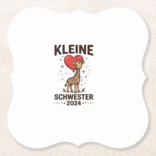 Kleine Schwester 2024 Cute Giraffe Sister Design_1 Paper Coaster