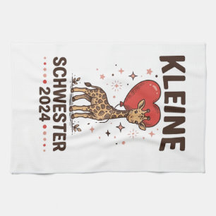 Kleine Schwester 2024 Cute Giraffe Sister Design_1 Tea Towel