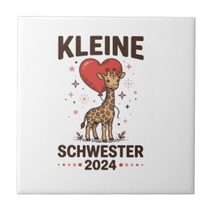 Kleine Schwester 2024 Cute Giraffe Sister Design_1 Tile