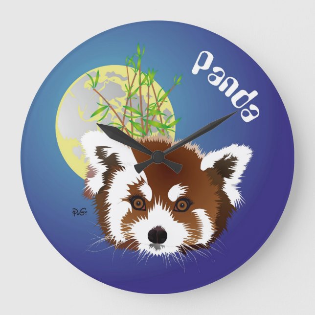 Kleiner Panda, Ailurus fulgens Uhr Large Clock (Front)
