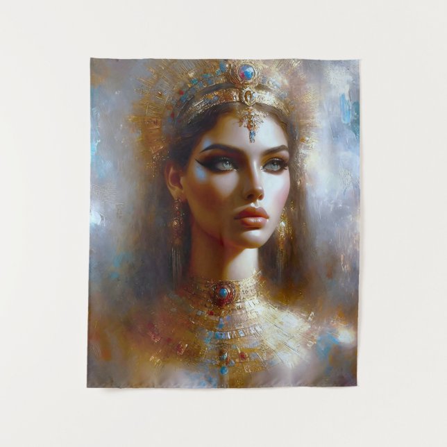 Kleopatra portrait in Golden Majesty Tapestry (Front)