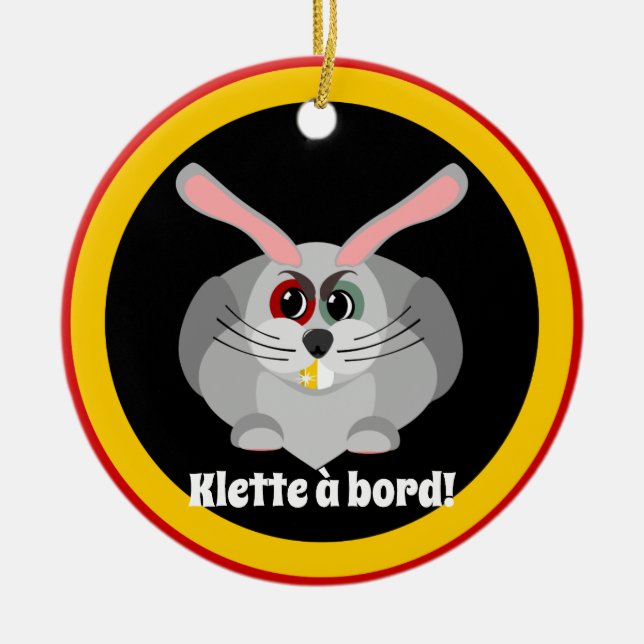 Klette à bord - belgian folklore ceramic tree decoration (Front)