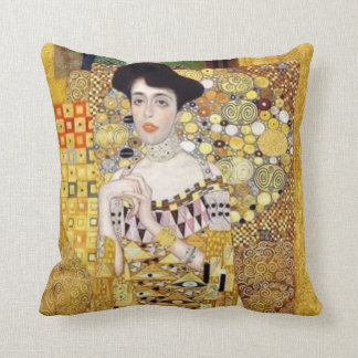 Klimpt "Woman in Gold" print throw pillow
