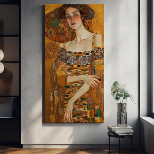 Klimt Adele Bloch-Bauer Gold Mosaic Painting Canva Canvas Print
