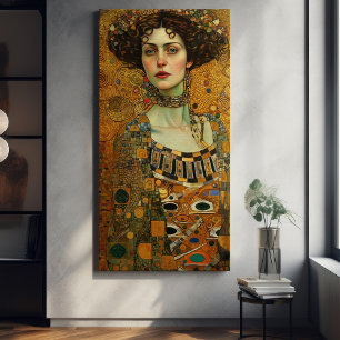 Klimt Adele Bloch-Bauer Gold Mosaic Painting Canva Canvas Print
