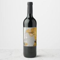 Klimt art (or Sparkling Wine) Bottle Label (4" x 3