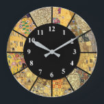Klimt Clock Famous Artist Patterns Gold Art Clock<br><div class="desc">"Gustav Klimt famous artist",  "classic fine art masterpiece" "famous painting masterpieces gallery",  "well known paintings museum",  "abstract deco decorative patterns",  "gold and black",  "stylish sophisticated elegant classy",  "beautiful wellknown vintage artwork"</div>