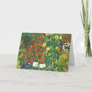 Klimt - Farm Garden with Sunflowers, fine art Card