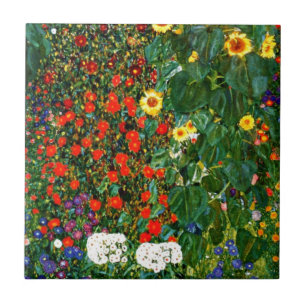Klimt - Farm Garden with Sunflowers Tile