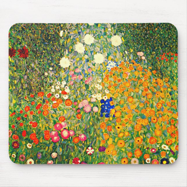 Klimt: Flower Garden Mouse Mat (Front)