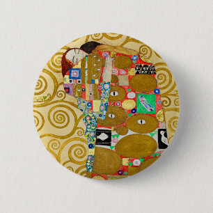 Klimt Fulfilment Mosaic: Vintage Stoclet Frieze 6 Cm Round Badge
