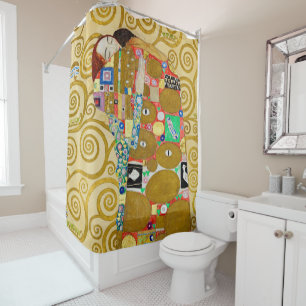 Klimt Fulfilment Mosaic: Vintage Stoclet Frieze Shower Curtain