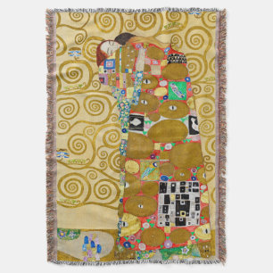 Klimt Fulfilment Mosaic: Vintage Stoclet Frieze Throw Blanket