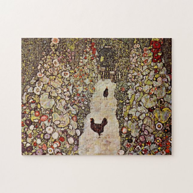 Klimt Garden With Roosters Puzzle (Horizontal)