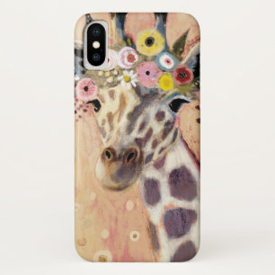 Klimt Giraffe   Adorned In Flowers iPhone X Case