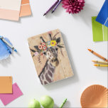 Klimt Giraffe | Crown Of Flowers iPad Mini Cover<br><div class="desc">This print features a sweet giraffe adorned in a crown of flowers | By Victoria Borges. Image ID: 128245GG</div>