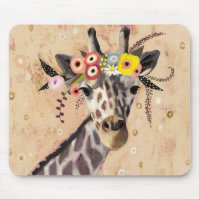 Klimt Giraffe | Crown Of Flowers
