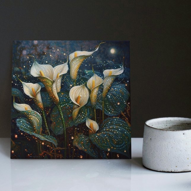 Klimt Golden Calla Lilies Symbolism Art Nouveau Ce Tile (Creator Uploaded)