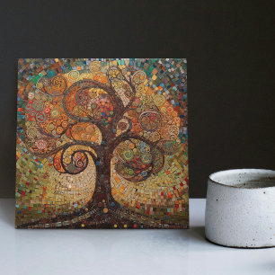 Klimt Golden Tree of Life Abstract Art Nouveau Cer Tile
