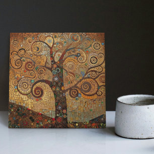 Klimt Golden Tree of Life Abstract Art Nouveau Cer Tile